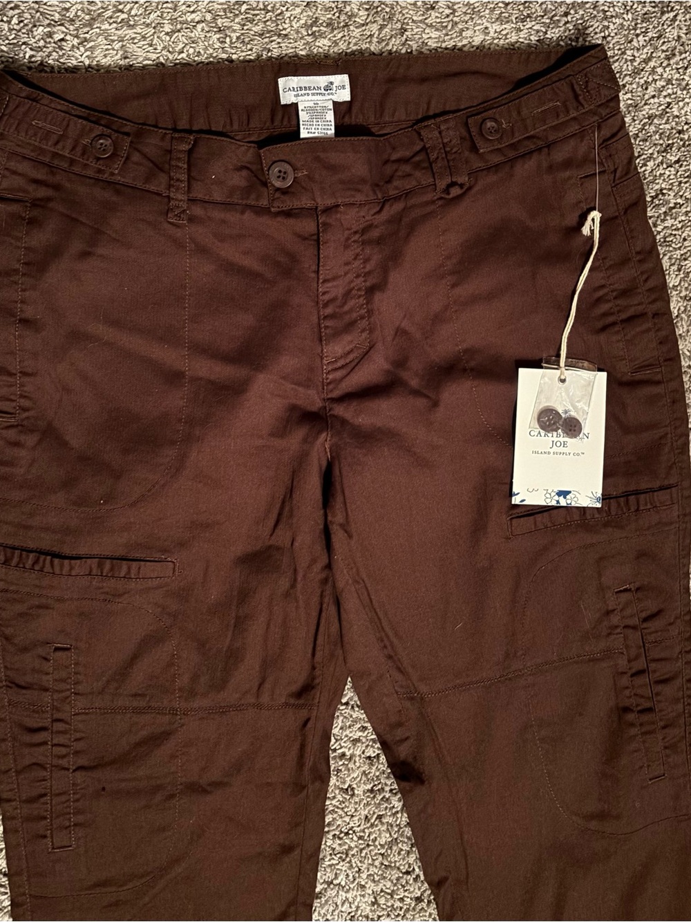 Caribbean Joe Women’s Brown Cropped Ankle Pants